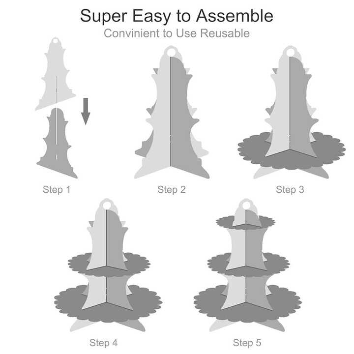 Háromszintes Karton Tortatartó és Süteménykínáló - 18 / 24 / 32 cm - Image 4