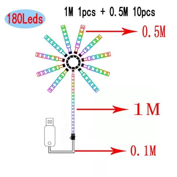 Öntapadós Okostelefonos Alkalmazással Vezérelhető Tűzijáték Effekt LED Szalag - Image 3