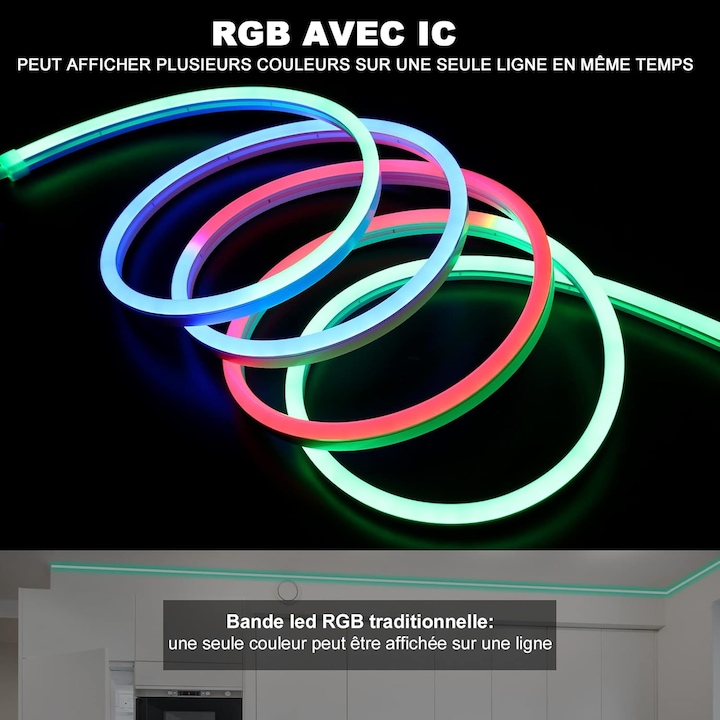 Öntapadós Okostelefonos Alkalmazással Vezérelhető Neon LED Szalag 5 m - Image 5