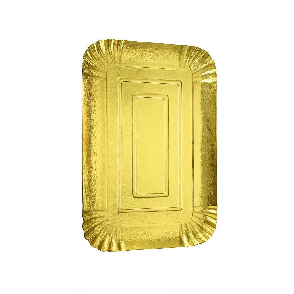 Arany Színű Szögletes Papírtálca és Süteményes Kínáló - 25 x 18 cm - Image 5