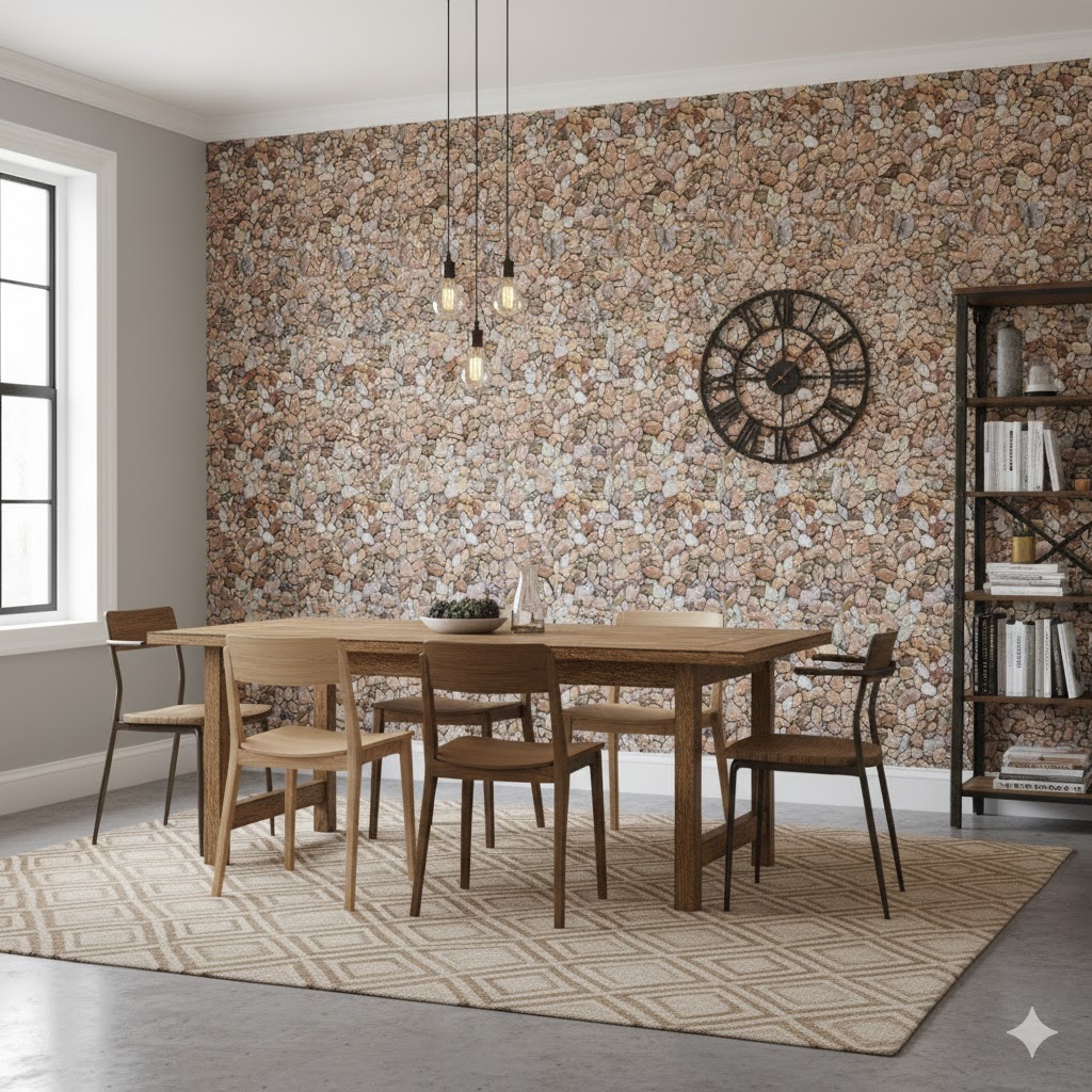 Természetes Kavicsmintás Öntapadós Csempematrica 60cm x 30cm - Image 3