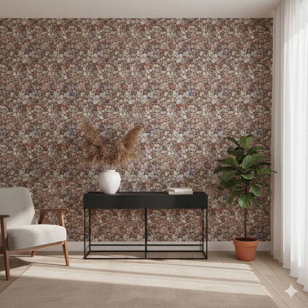 Természetes Kavicsmintás Öntapadós Csempematrica 60cm x 60cm - Image 3