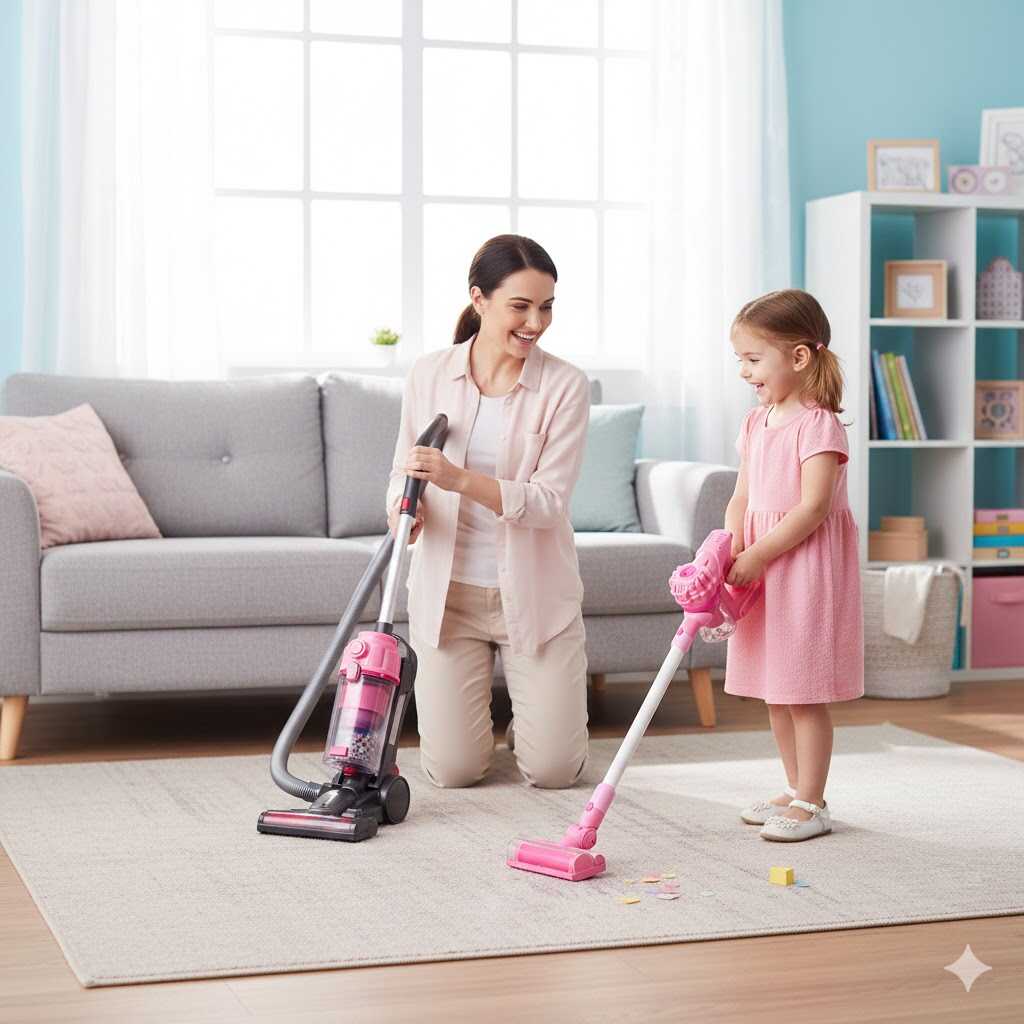 Rózsaszín vezeték nélküli játék porszívó fény és hanghatásokkal - Image 11