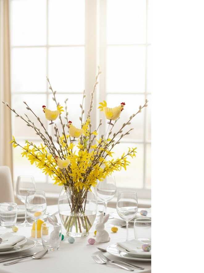 Húsvéti kis tyúk figura pálcikán színes szárnyakkal 10 cm KTM - Image 2