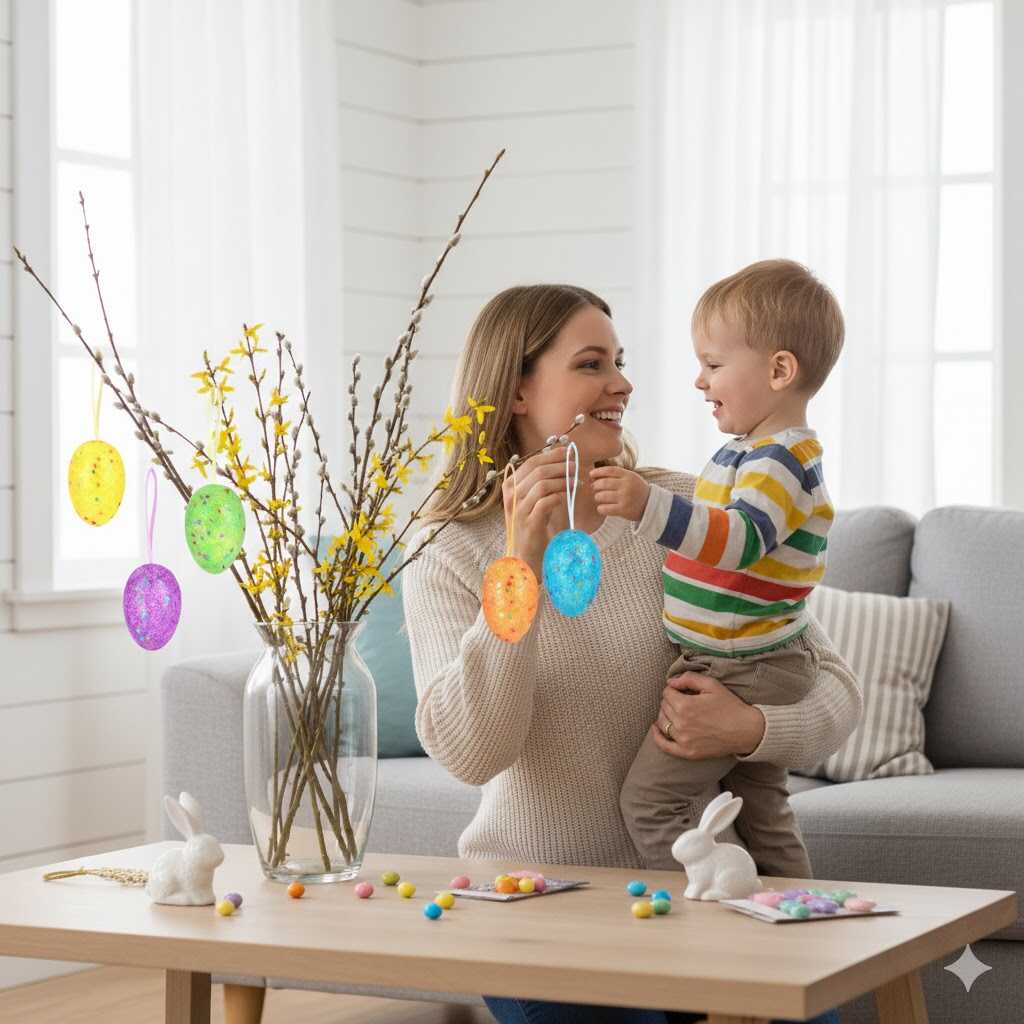 Húsvéti színes csillámos dekorációs tojás szett virágmintával 5x7 cm 6 db/csomag KTM - Image 3