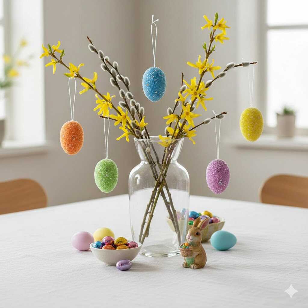 Húsvéti szemcsés textúrájú dekorációs tojás szett akasztóval 5x7 cm 6 db/csomag KTM - Image 3