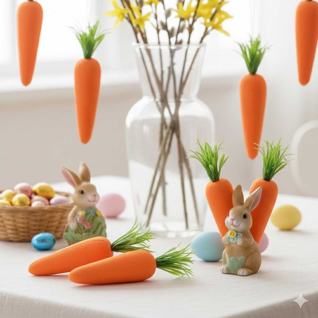 Húsvéti dekorációs sárgarépa szett 4 db/csomag KTM - Image 4