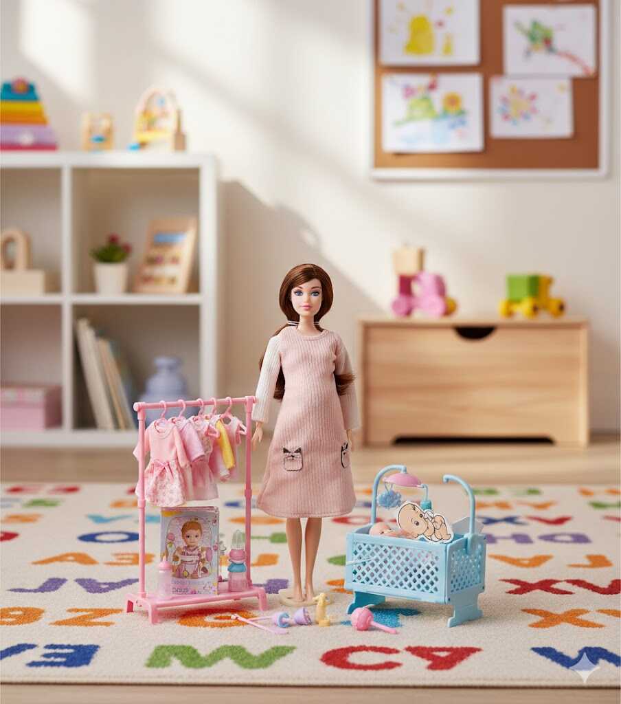 Kismama baba bölcsővel és babakellékekkel - Image 2