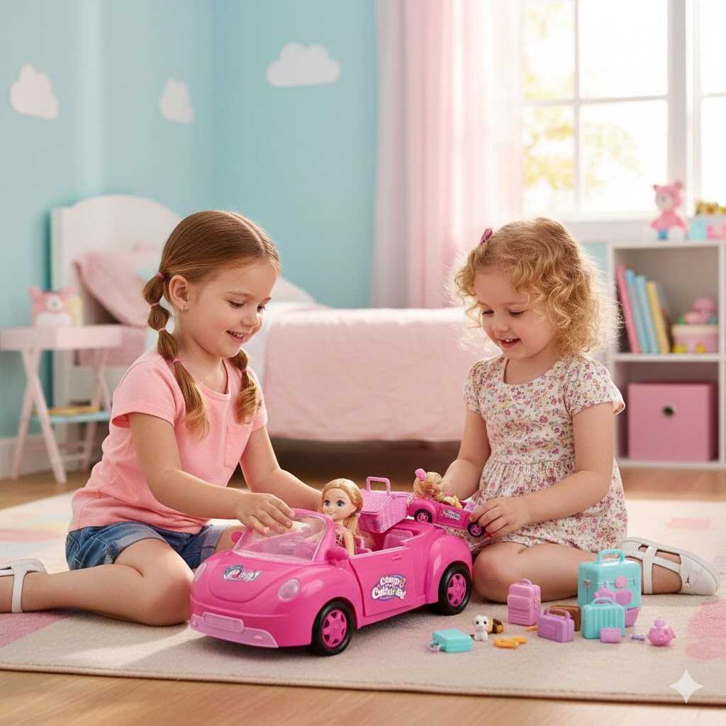 Játék Baba pink kabrióval és kiskutyával - Image 3