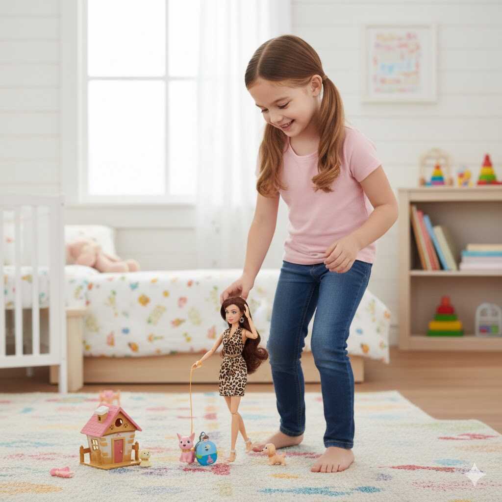 Trendi Kutyasétáltató Baba Kiegészítőkkel - Image 2