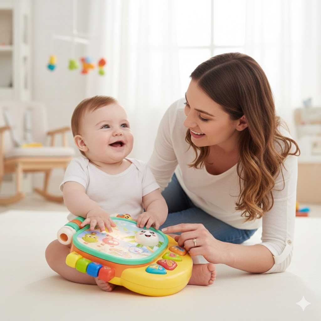 Interaktív zsiráfos készségfejlesztő kiskönyv , dallamokkal és fényekkel - Image 3