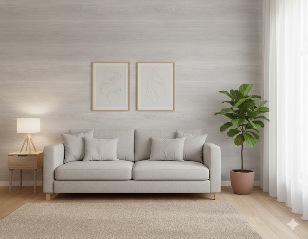 Modern Szürkés-Bézs Faerezetű Öntapadós Tapéta 45cm x 10m - Torch - Image 3