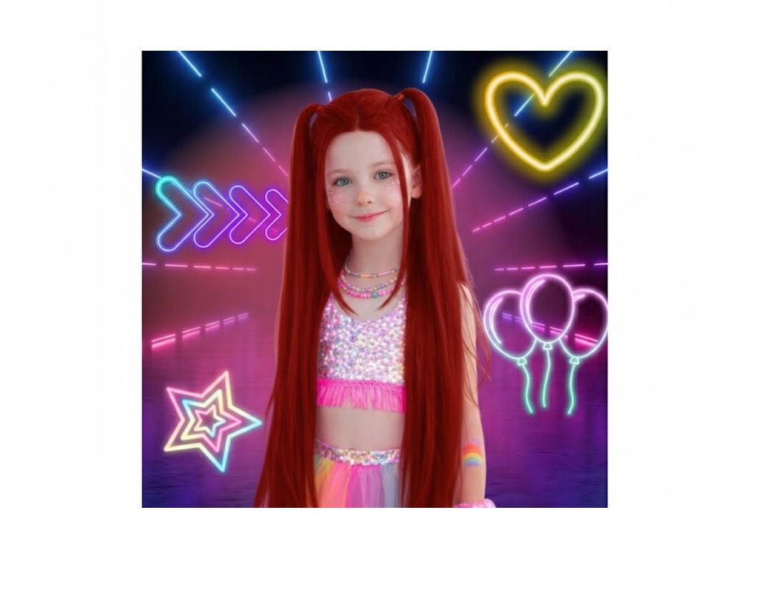 K-Pop Demon Hunter Mira extra hosszú vörös paróka - Image 9