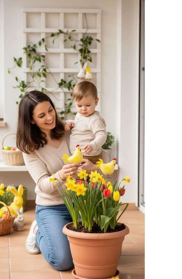 Húsvéti kis tyúk figura pálcikán színes szárnyakkal 10 cm KTM - Image 3