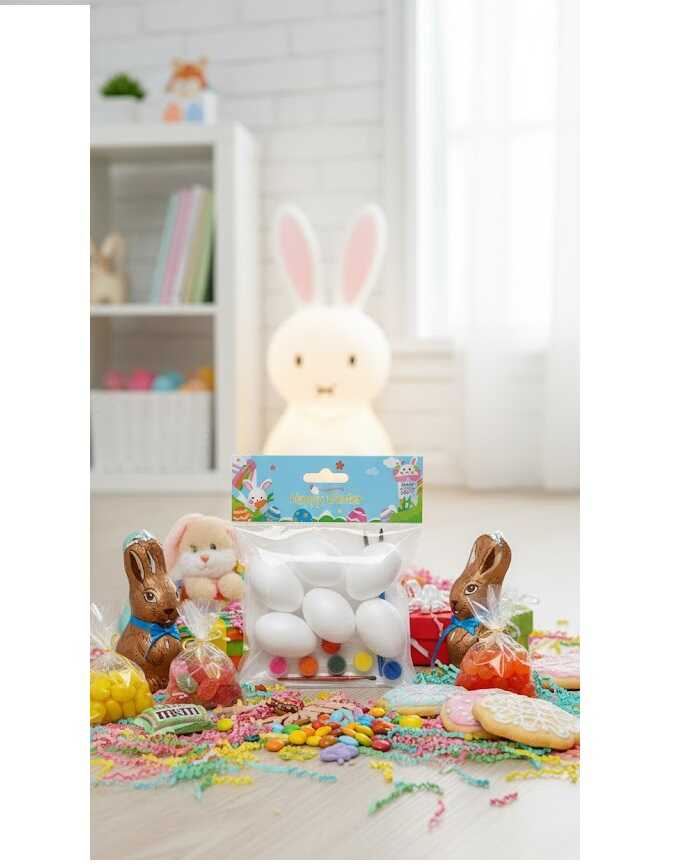 Húsvéti kreatív tojásfestő készlet fehér tojásokkal és ecsettel 4x6 cm KTM - Image 2