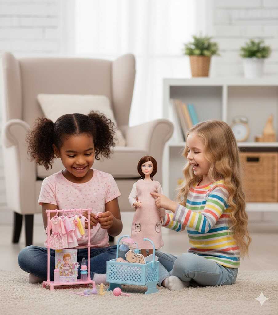 Kismama baba bölcsővel és babakellékekkel - Image 3