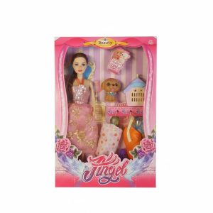 Varázslatos barátság - Estélyi ruhás baba kisállattal és kiegészítőkkel