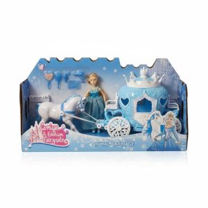 Jégvarázslat hintóval - Hercegnő baba királyi fehér paripával