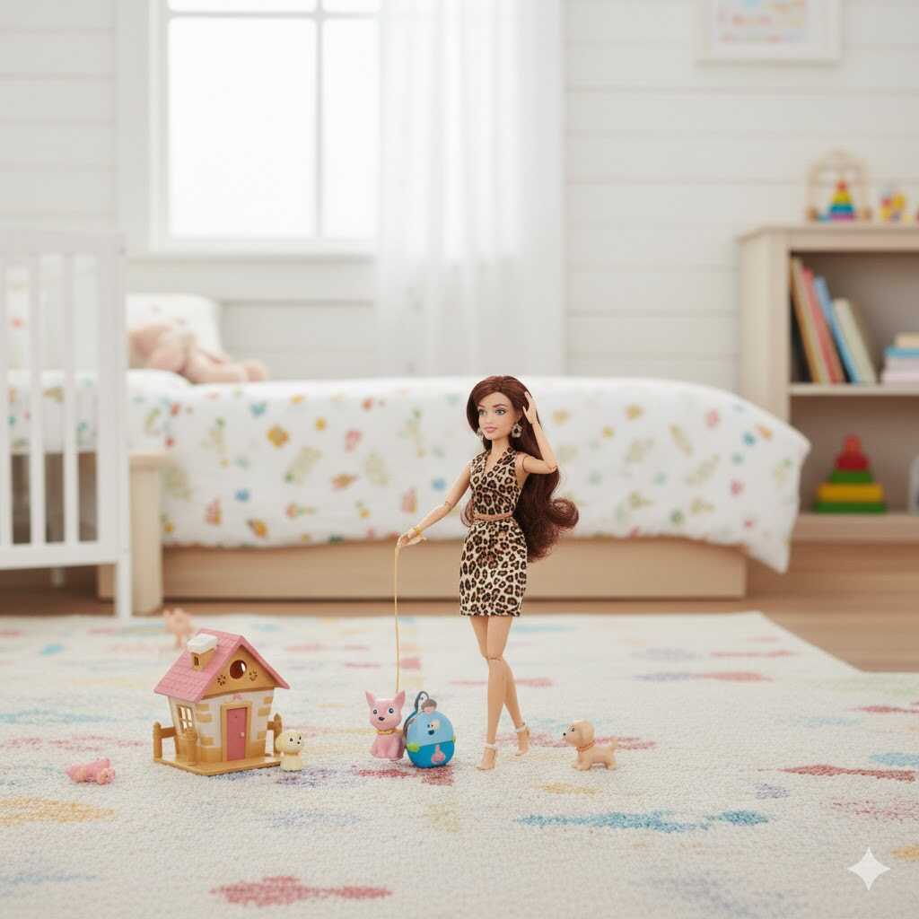 Trendi Kutyasétáltató Baba Kiegészítőkkel - Image 3