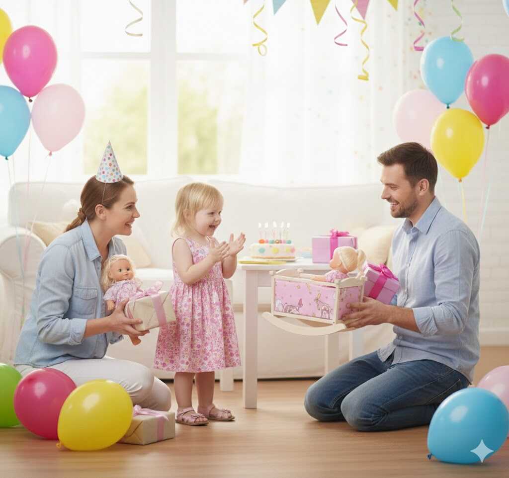 Ringatható fa játékbaba bölcső mintás textil béléssel, natúr-pink - Image 4