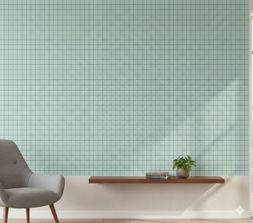 Frissítő Világoskék Kristály-mozaikmintás Öntapadós Fali Matrica 30cm x 30cm - Image 4