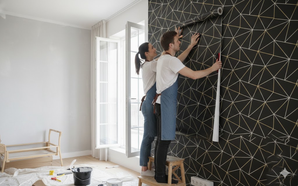 Luxus Arany-Fekete Geometriai Mintás Öntapadós Tapéta 45cm x 10m - Torch - Image 4