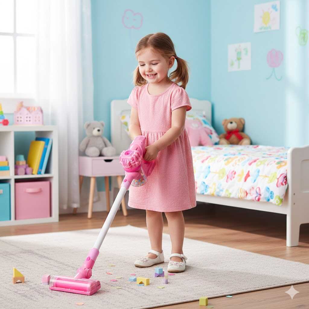 Rózsaszín vezeték nélküli játék porszívó fény és hanghatásokkal - Image 13