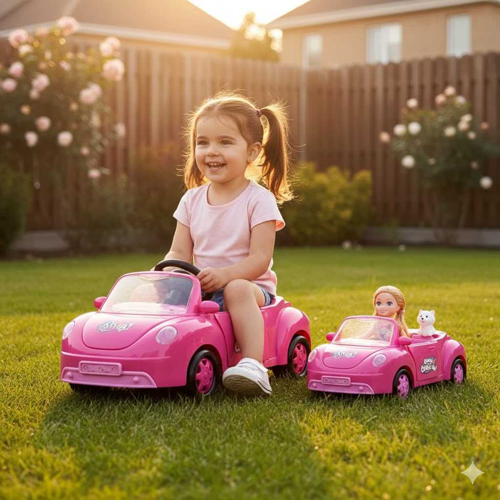 Játék Baba pink kabrióval és kiskutyával - Image 4