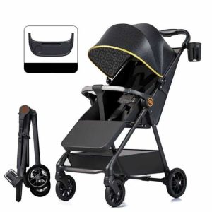 Ultra-Kompakt Sportbabakocsi – Modern Elegancia 3 pontban dönthető kompakt összecsukható Fekete színben