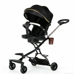 Összecsukható 3 az 1 ben Sport babakocsi 6-36 Hónapos korig Fekete színben