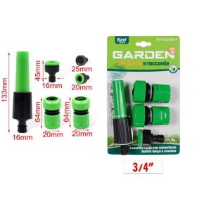 Kerti öntöző készlet állítható locsolófejjel és gyorscsatlakozókkal 3/4" Kmt TOOLS
