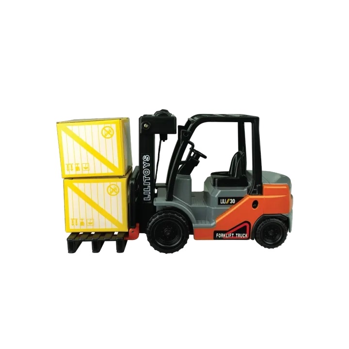 Emelhető Villás Targonca Játékszett Raklappal és Szállítmánnyal