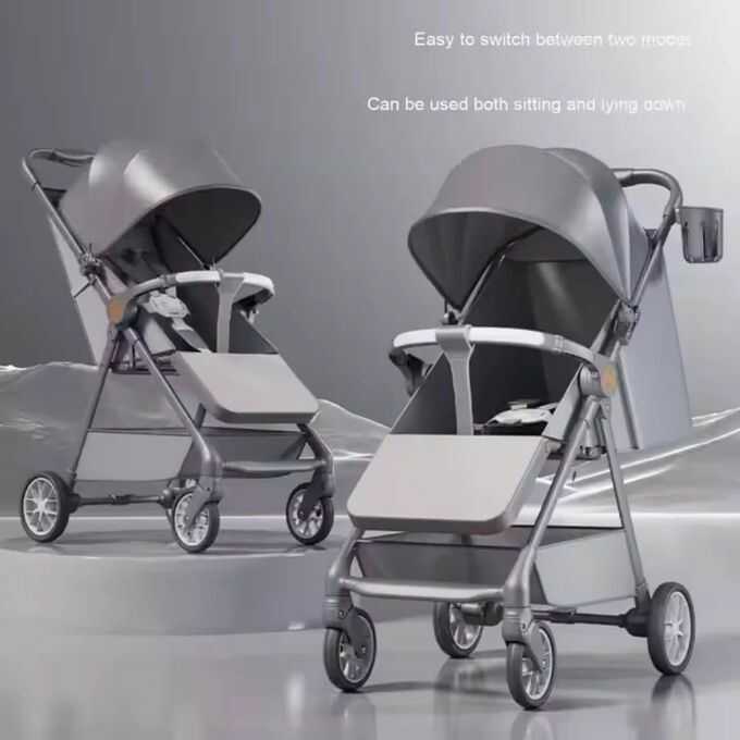 Összecsukható 3 az 1 ben Sport babakocsi 6-36 Hónapos korig szürke színben - Image 9