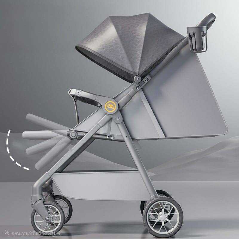 Összecsukható 3 az 1 ben Sport babakocsi 6-36 Hónapos korig szürke színben - Image 7