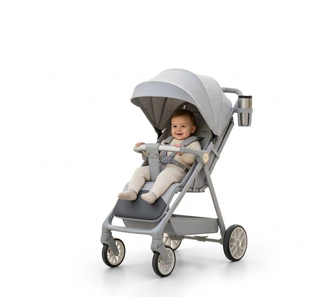 Összecsukható 3 az 1 ben Sport babakocsi 6-36 Hónapos korig szürke színben - Image 3