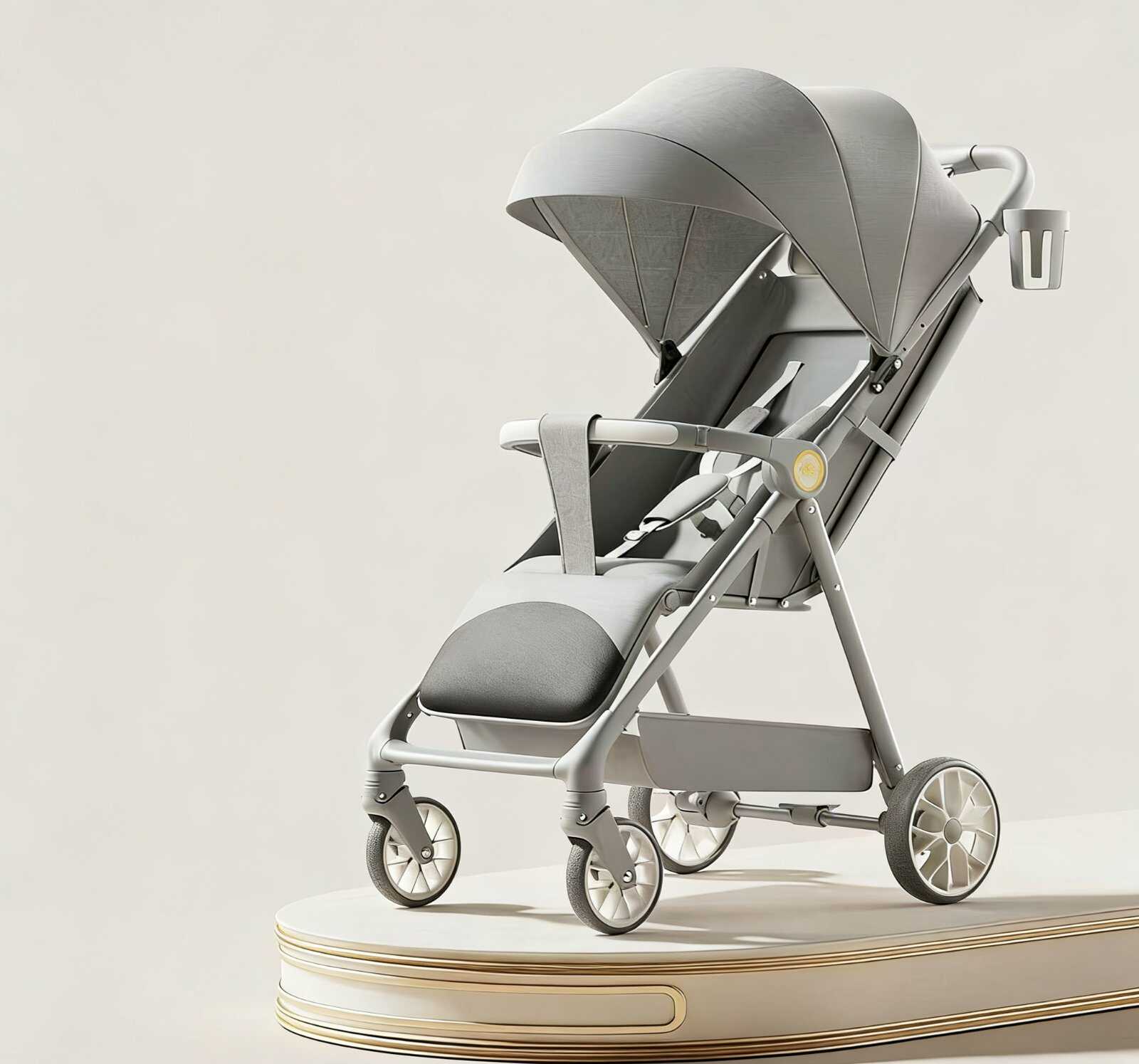 Összecsukható 3 az 1 ben Sport babakocsi 6-36 Hónapos korig szürke színben - Image 2