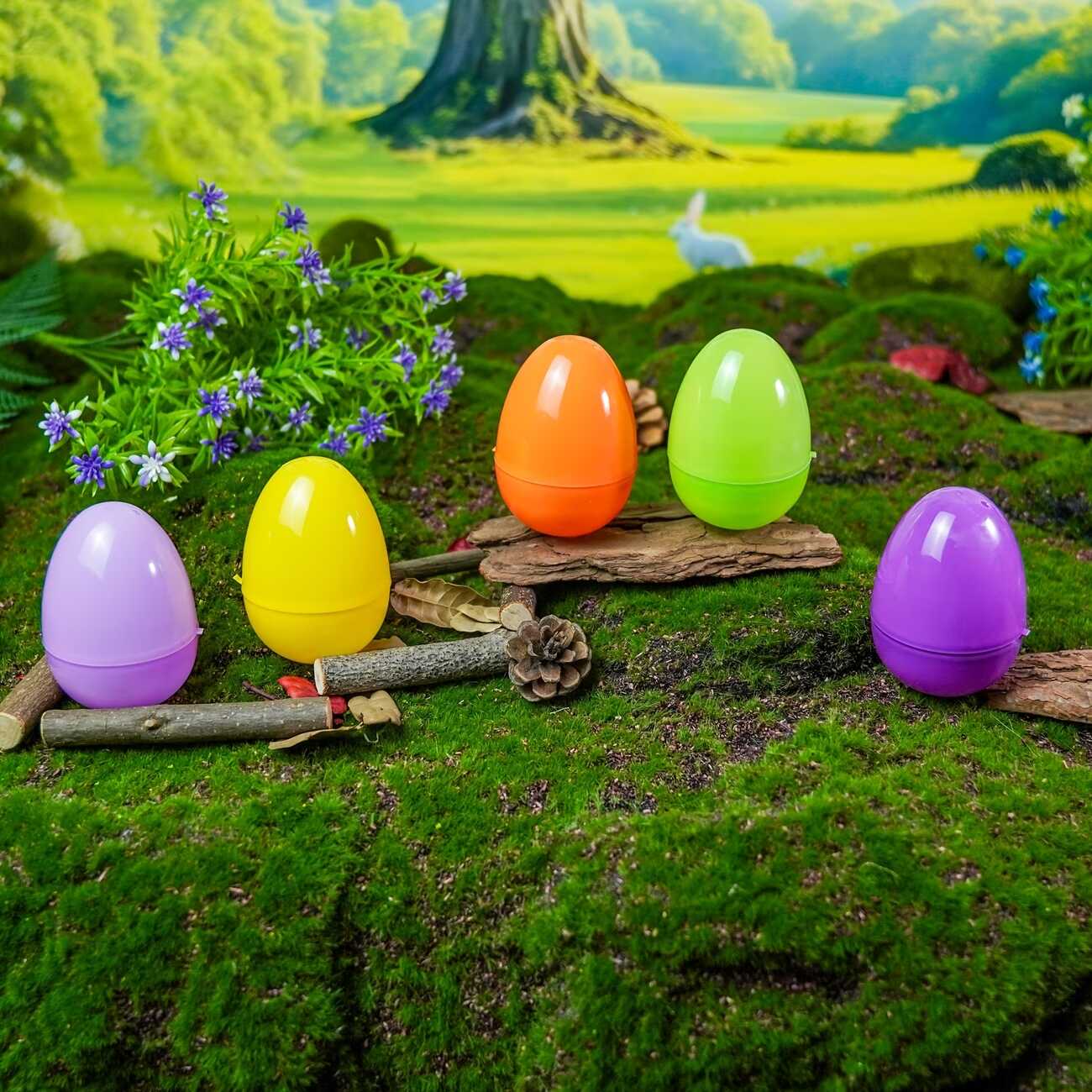 Újratöltető színes műanyag húsvéti tojás 4db/ csomag , 8 cm - Image 2