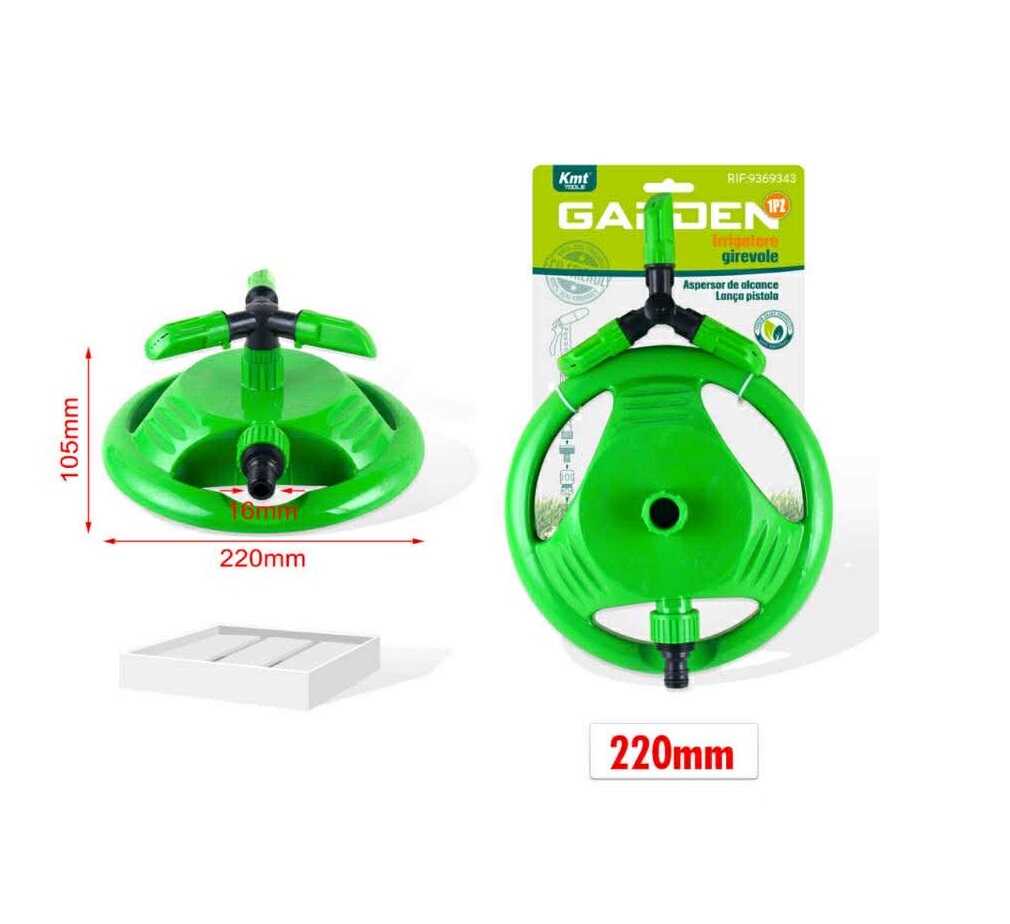 Kerti körforgó esőztető stabil talppal 3 karos automata locsolófej 220mm Kmt TOOLS