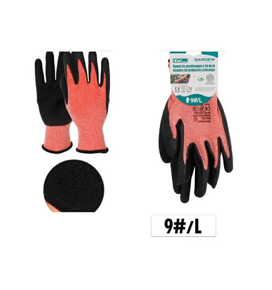 Mártott kerti munkavédelmi kesztyű latex tenyérrel L-es méret Kmt TOOLS