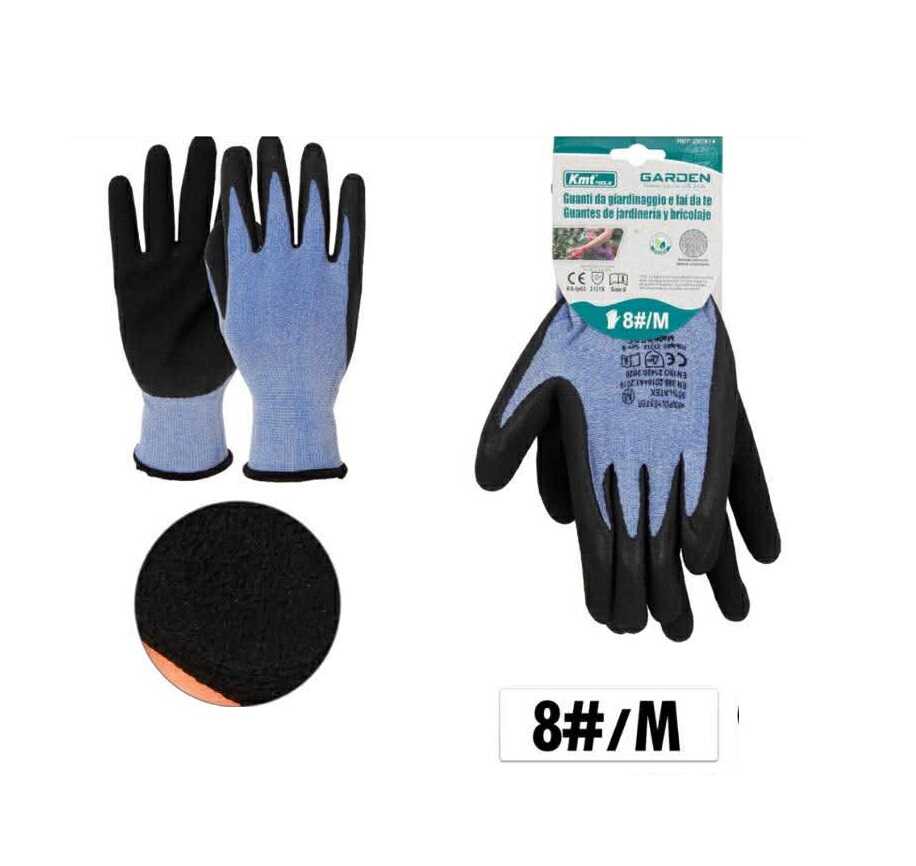 Poliészter alapú mártott védőkesztyű csúszásmentes tenyérrel M-es méret Kmt TOOLS