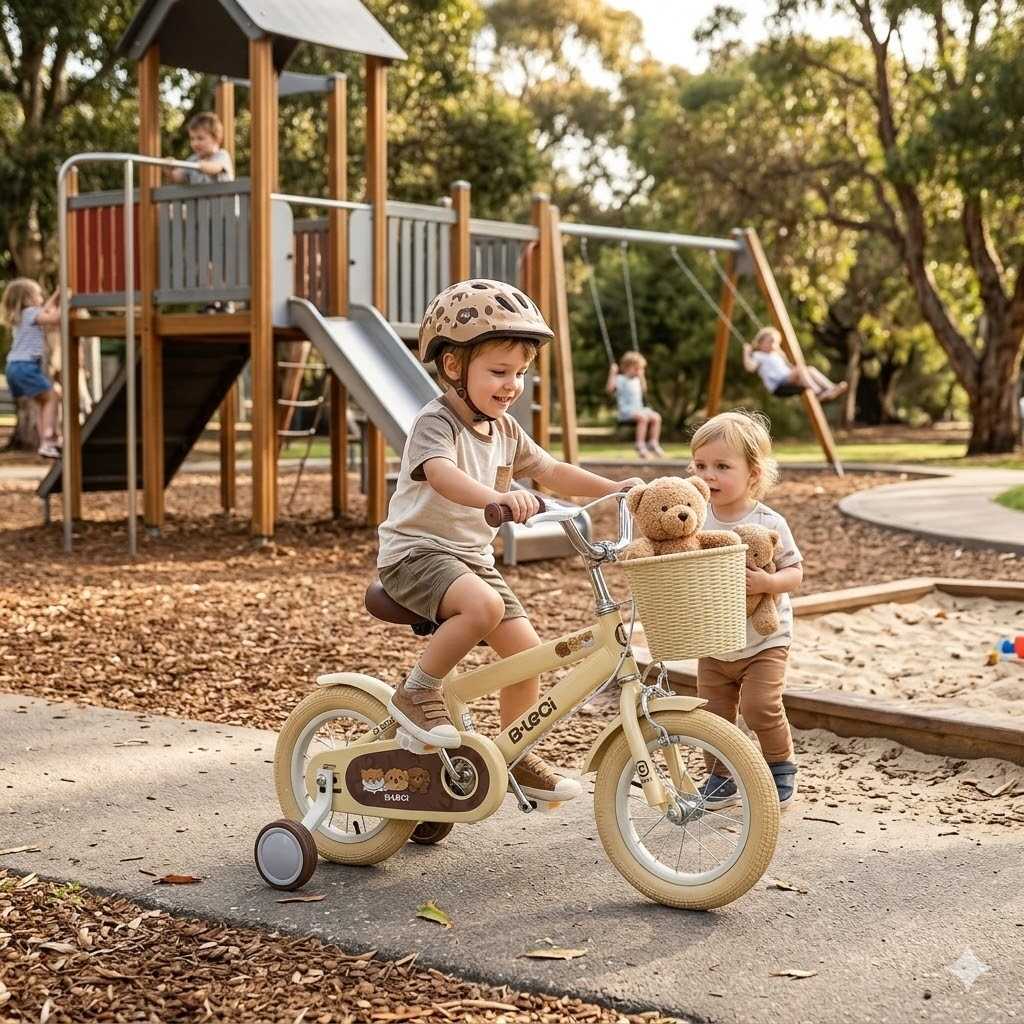 Prémium 12 " gyermek kerékpár kosárral és pótkerékkel