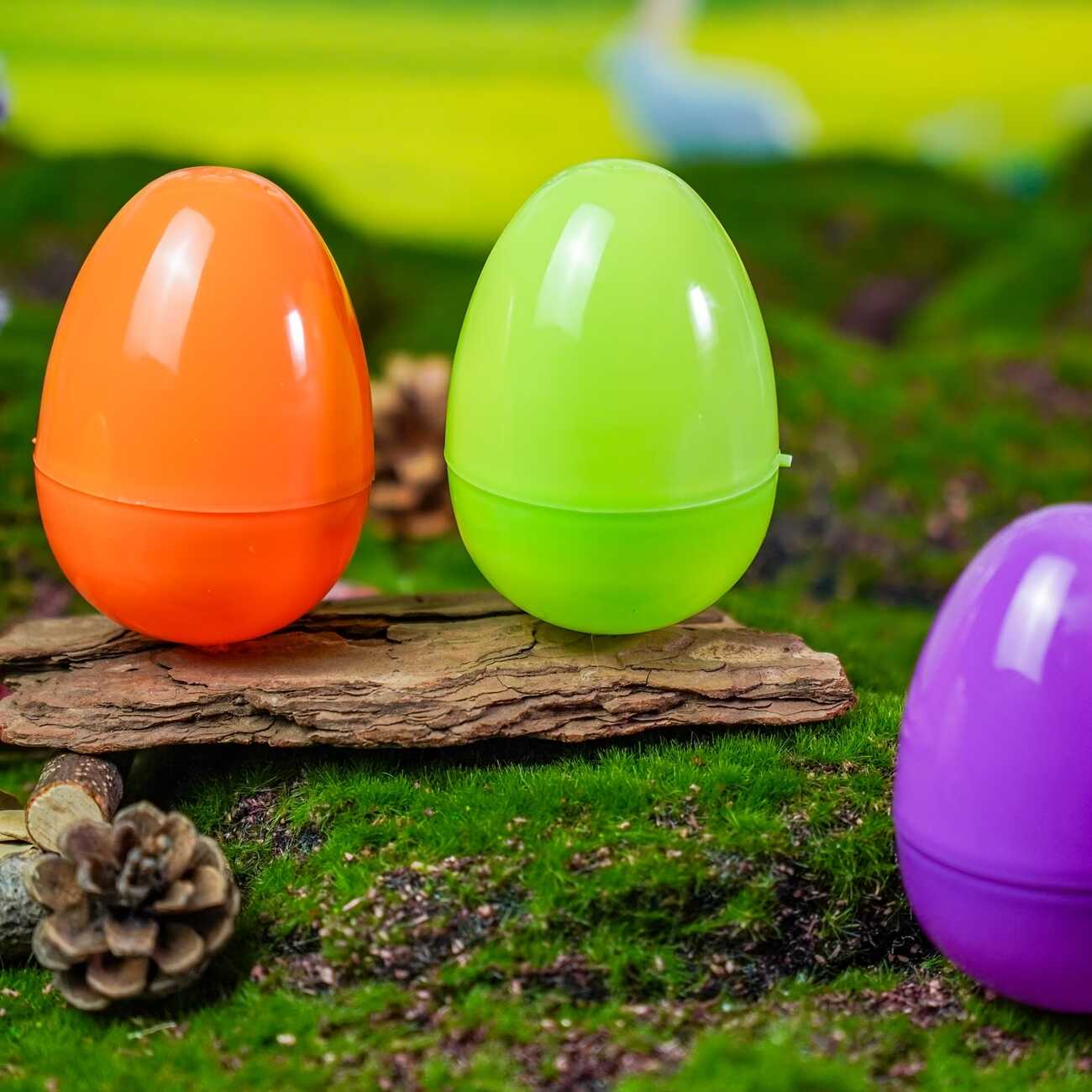 Újratöltető színes műanyag húsvéti tojás 4db/ csomag , 8 cm - Image 4
