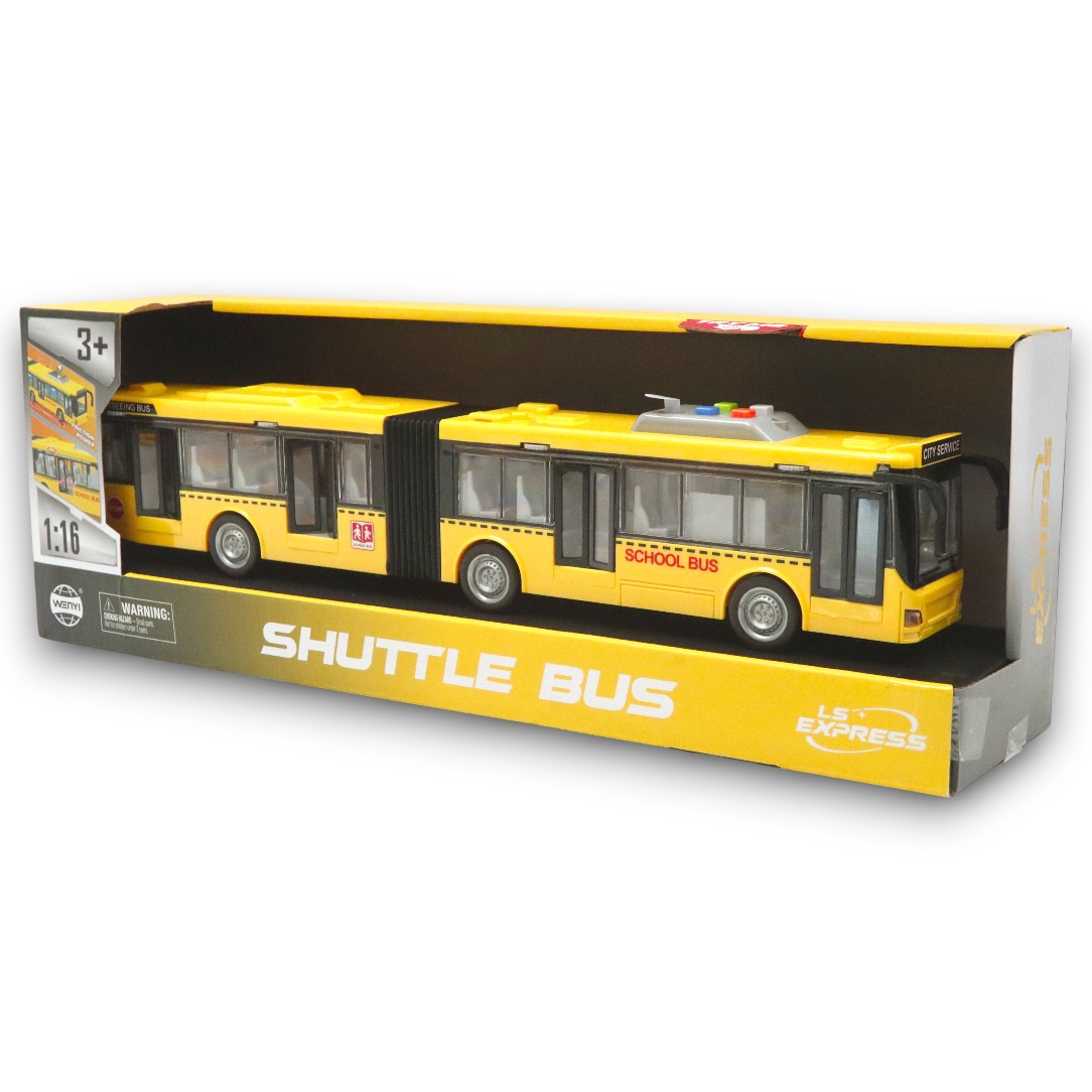 Sárga csuklós iskolabusz fény és hanghatásokkal , 43 x 9 x 6 cm - Image 2