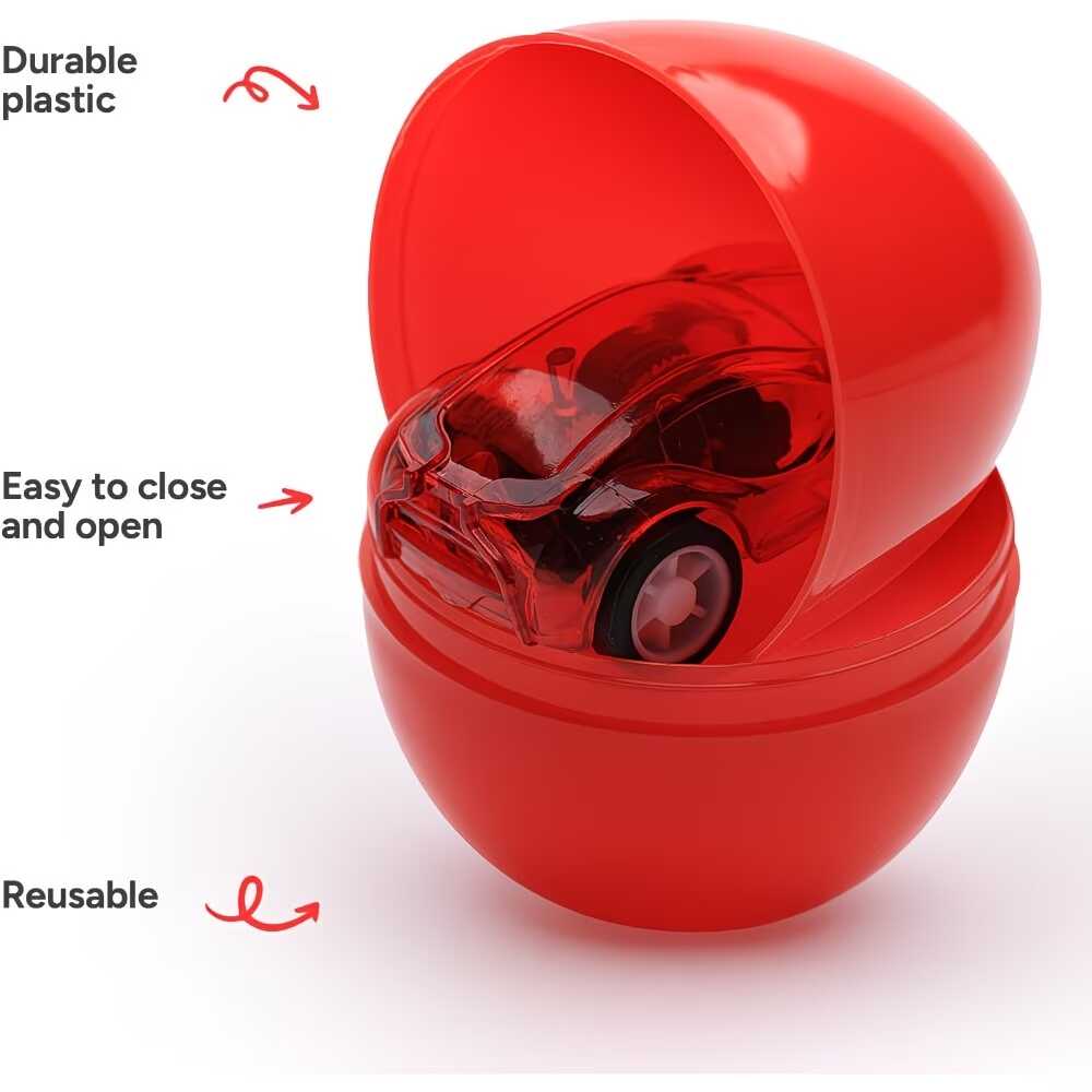 Újratöltető színes műanyag húsvéti tojás 4db/ csomag , 8 cm - Image 5