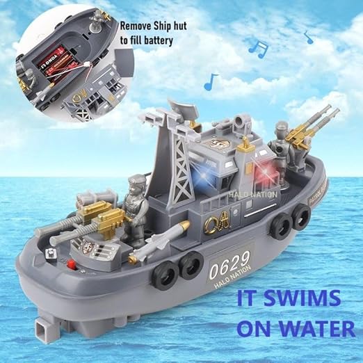 Vízi Rendészeti játék Őrhajó Fény- és Hanghatással - Image 7