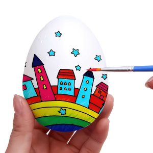 Hungarocel tojás 4 db / csomag , vízfestékkel és ecsettel , 8 cm