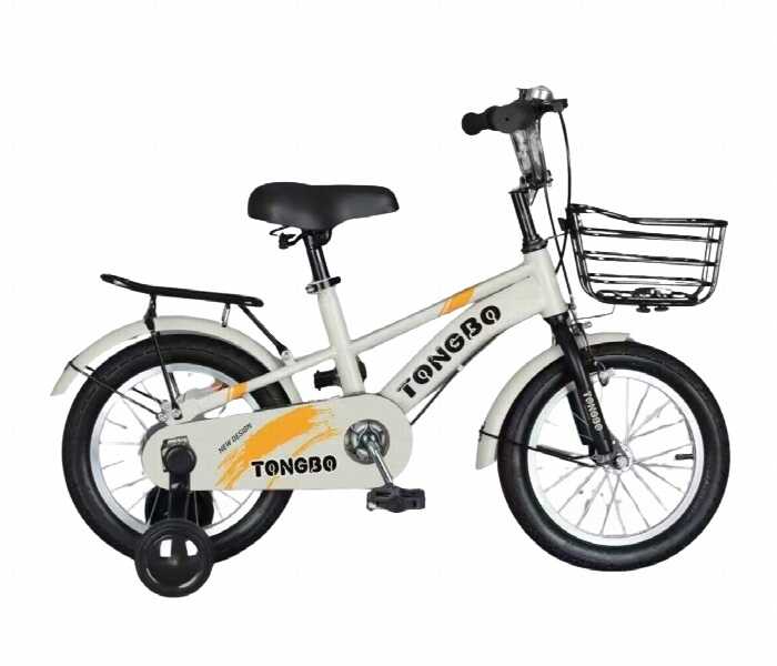 Prémium gyermek kerékpár 16” – professzionális junior modell extra felszereltséggel, szürke-narancs – Tongbo