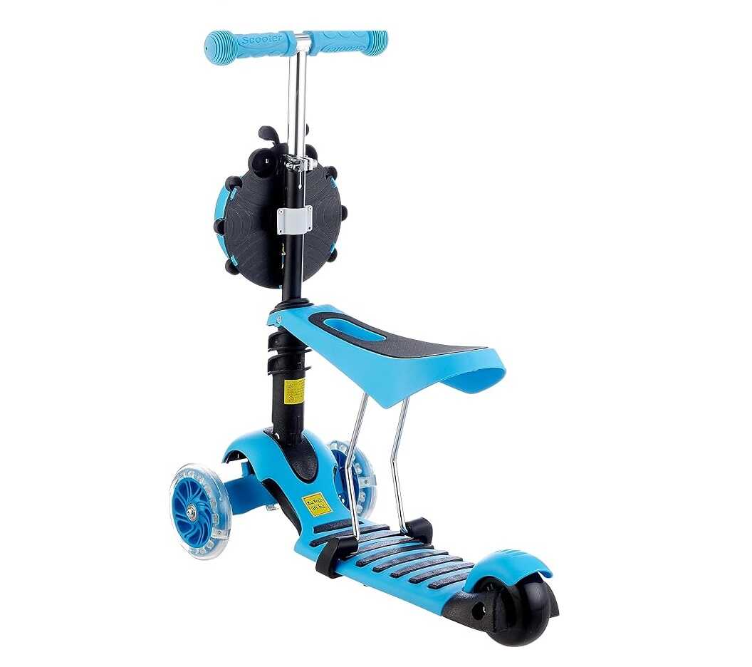 3 az 1-ben katicás gyermek roller ,világító kerekekkel és levehető üléssel , kék - Image 3