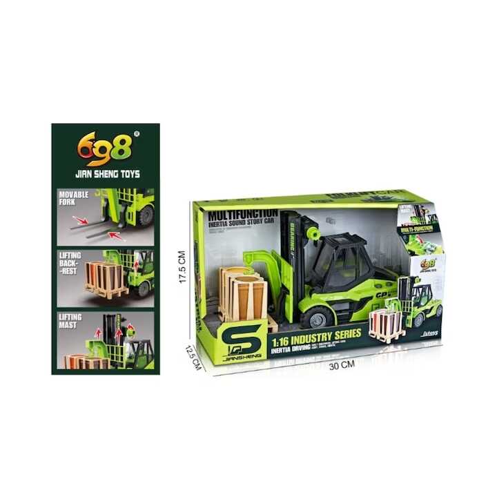 Multifunkciós Ipari Targonca Játékszett Emelhető Villával és Szállítmány tartozékokkal - Image 6