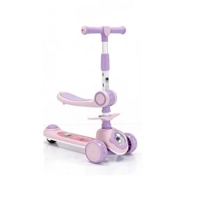 GroMax 2-az-1-ben Tanuló Gyermekroller és Kismotor – Ahol a Móka és a Fejlődés Találkozik Lila szinben